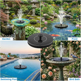 Solar Bird Bath Fountain Pump, 6.3" Mini Floating Solar Water Fountain with 6 Nozzles, Powered Water Feature for Outdoor Garden, Pond, Pool, Patio and Fish Tank, Birdbath Bubbler for Hummingbirds