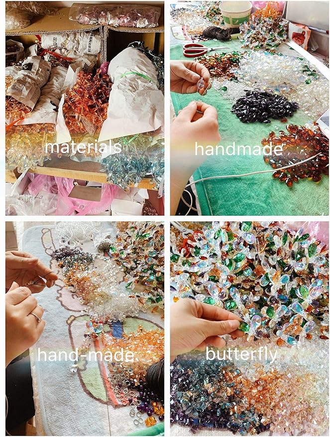 H&D HYALINE & DORA Car Charms Rear View Mirror Accessories,Crystals Ornaments Chandelier Crystals Hanging Prisms Fengshui Suncatcher Rainbow Pendant Maker Car Charm (Colorized)