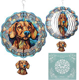 Hanging Wind Spinners Outdoor, 3D Kinetic Metal Wind Spinner with Dachshund Wiener Dog Design for Garden Yard Decor, Dog Lover Gifts for Women Men Pet Owners