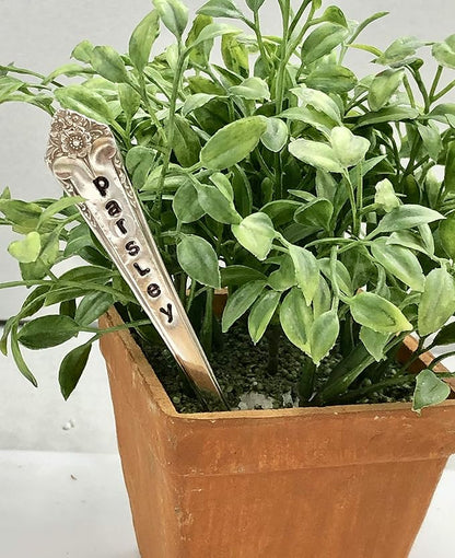 Personalized Herb Markers, Set of 4, You Choose Herbs Silver Plate Spoon Handle Plant Labels,