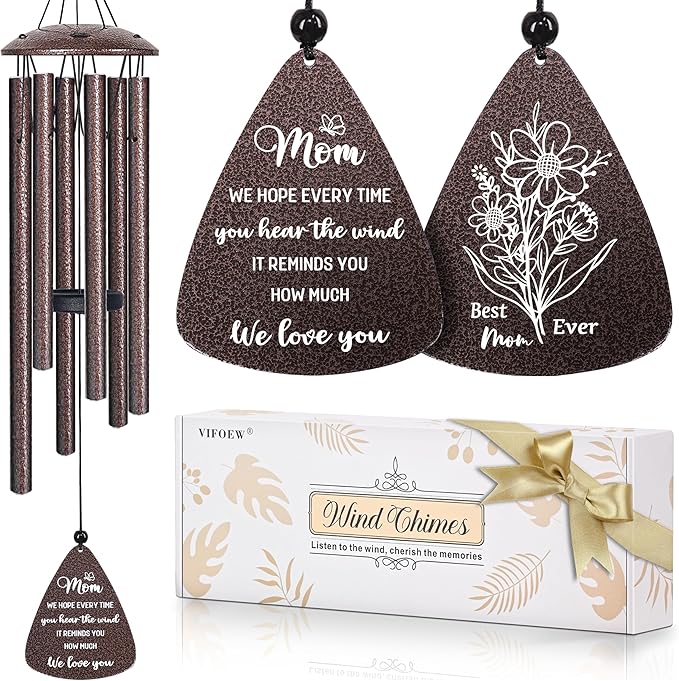 Mothers Day Gifts for Mom, 32" Bronze Wind Chimes, Mom's Birthday Gifts from Daughter Son, Mother in Law Gift, Best Mom Ever Gift for Mother's Day Birthday Christmas, Home Decor
