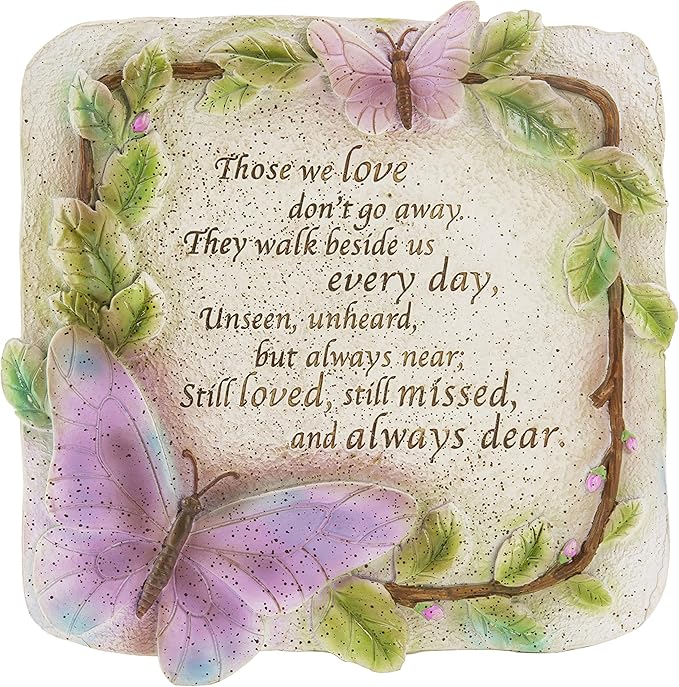 MyGift Memorial Garden Stone Sympathy Verse Hanging Wall Decor, Remembrance Stepping Stone