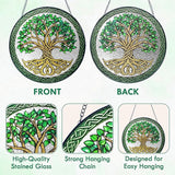 FLAGWIX Tree of Life Gifts for Women Men - Stained Glass Window Hanging 10 in - Birthday Gifts for Mom Grandma, Tree of Life Decorations Indoor, Celtic Suncatchers Garden Decor