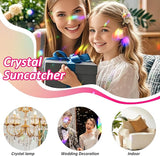 38mm Crystal Suncatcher Prism, 10pcs Multicolor Teardrop Crystals Chandeliers Replacement Pendants Christmas Crystal Ornaments Tree Decorations Birthday Wedding Party Home Decor Gifts (Colour)