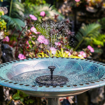 AISITIN Solar Bird Bath Fountain with 6 Nozzles, Solar Powered Floating Water Fountain Pump for Bird Bath, Pond, Pool, Garden, Fish Tank and Outdoor