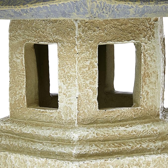 Design toscano ng29870 asian decor pagoda lantern indoor/outdoor statue, 11 inches wide, 11 inches deep, 17 inches high, handcast polyresin, two tone stone finish
