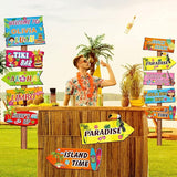 Jetec 20 Pieces Luau Party Welcome Sign, Tropical Hawaiian Summer Themed Party Decorations Hawaiian Welcome Sign Front Door with 4 Sheet Stickers