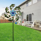 58" Metal Green Fish Wind Spinners Garden Stake -Ocean Theme Windmill Outdoor Decorations, Colorful Garden Wind Spinner Outside Decor, Wind Sculptures Lawn Decor for Yard Patio, Backyard
