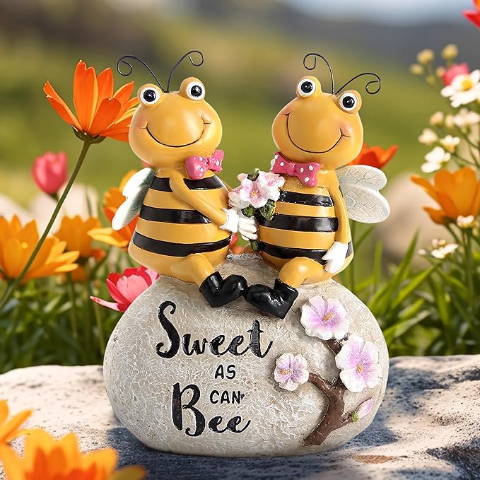 Bee Statue for Garden decor,Honey Bee Gifts Spring Decor for Outdoor,Bumle Bee Figurines Decoration for Garden Patio Yard Lawn&Indoor Table Shelf Kitchen Home Decor,Best Gifts for Lovers women
