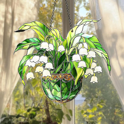 Lily of Valley Acrylic Suncatcher Window Decor Hanging Ornaments for Windows, Walls, Gardens, Holidays