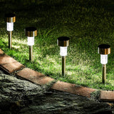 GIGALUMI 16 Pack Solar Lights Outdoor Waterproof,Stainless Steel LED Solar Garden Lights for Patio, Lawn, Yard and Landscape(Cold White)