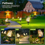 Garden Solar Light Outdoor Decor, Solar LED Light with Stake, Waterproof for Walkway Courtyard Party Decoration, White and Black Owl