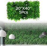 NatraHedge 20''X40'' Artificial Maui Living Wall Grass Wall Decor, 5Pcs (28SqFt) Hedge Leaf Grass Panels for Indoor, Outdoor, Garden and Balcony Privacy Fence Screen