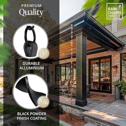 Rain Chains Direct - Rain Chain Ground Anchor/Stake - Aluminum - Black Powder Coated - for Rain Chains