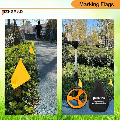 50Pack Yellow Marking Flags, JIZHGRAD 15x4x5 Inch Marker Flags Use for Yard & Lawn, Boundary & Dog Training, Survey & Landscape, Sprinkler & Surveyor, Garden & Construction, High Visibility, Sturdy, Versatile, UV & Weather Resistant