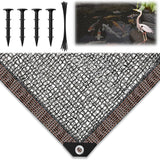 Koi Pond Netting Kit 28 x 30ft, Heavy-Duty Pe, Bird Deer Fence Netting, Durable Net Cover for Leaves, Protect Fish from Blue Heron Bird, Cats & Predators, Stakes & Ties Included
