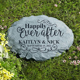 Let's Make Memories Personalized Just Married Garden Stone - for Newlyweds - Customize with Names & Date - Outdoor Décor