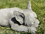 French Bulldog Stone Garden Statue | Reconstituted Outdoor Puppy Dog Lawn Ornament - Made in UK