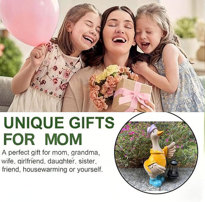 IVCOOLE Solar-Powered Goose Statue – Outdoor & Garden Resin Goose Decor for Porch, Patio, Lawn, Yard with Solar Lantern – Ideal Gift for Moms, Grandmas, Gardening Lovers & Housewarming Celebrations