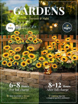 GIGALUMI Solar Garden Lights Artificial Sunflowers, LED Garden Decor Carefree Sunflower Solar Lights Outdoor Yard Decorations Outdoor, Everlasting Sunflower Decor Gift for Yard Patio (Set of 2)