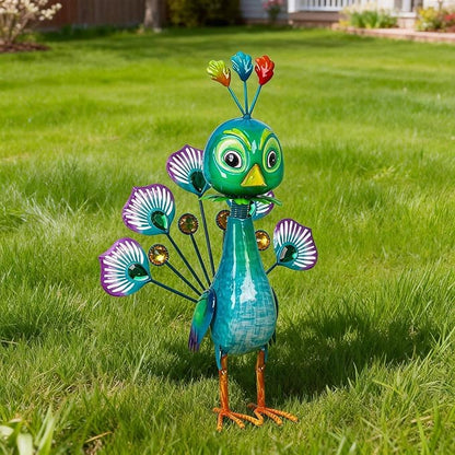 Natelf Metal Statue Peacock Sculpture for Outdoor Garden, Yard, Patio, Lawn & Indoor Home Decor, Peacocks Statues Gift for Women, Mom, Grandma on Mother's Day & Birthdays.