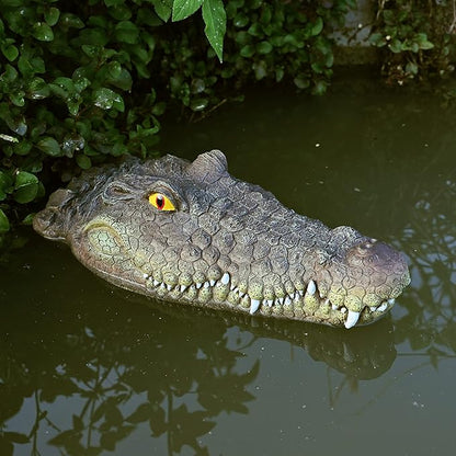 Pond Floating Alligator Head Decoy, Outdoor Alligator Pool Float Fake Gator Head Decorations Duck Deterrent, Crocodile Head for Pond Decor, Pond Decorations, Pool Garden Accessories