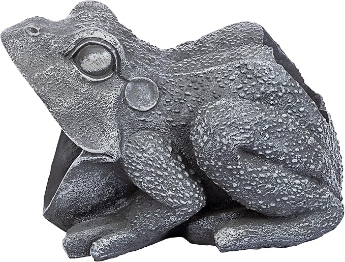 Design Toscano QM7512081 Garden Frog Decorative Object, Grey Stone