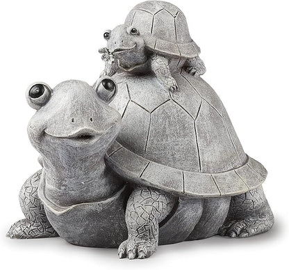 Roman Garden - Turtle and Baby Statue, 7" H, Pudgy Pals Collection, Resin and Dolomite, Decorative, Garden Gift, Home Outdoor Decor, Durable, Long Lasting