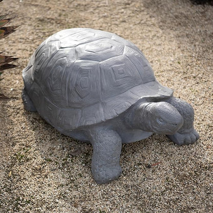 XBrand 30.3" L Light Grey Polystone Turtle Statue for Indoor or Outdoor Garden Decor
