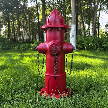 Garden Fire Hydrant Outdoor Statue, Fire Hydrant Puppy Pee Training Post Figurine, Sculpture for Dog to Peed on Yard Decor, Funny Decor Statues for Backyard Patio Lawn Porch (Deep Red)