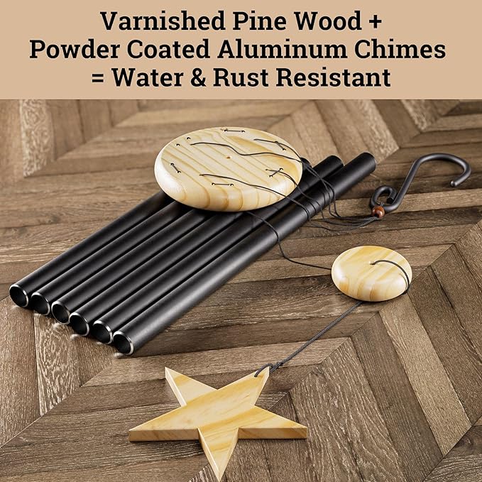Wind Chimes for Outside - 32" Aluminum & Pine Wood Relaxing Windchimes Outdoors Unique - Large Wind Chime - Memorial Wind Chimes for Loss of Loved One - Memorial Windchimes in Memory of A Loved One