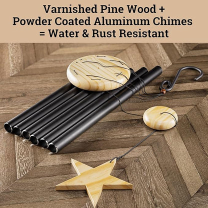 Wind Chimes for Outside - 32" Aluminum & Pine Wood Relaxing Windchimes Outdoors Unique - Large Wind Chime - Memorial Wind Chimes for Loss of Loved One - Memorial Windchimes in Memory of A Loved One