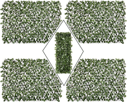 DOEWORKS Expandable Fence Privacy Screen for Balcony Patio Outdoor, Faux Ivy Fencing Panel for Backdrop Garden Backyard Home Decorations - 4PACK