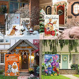 Louise Maelys All Season Garden Flag 12 Set Seasonal Double Sided 12x18 Inch Holiday Welcome Small Burlap with Anti-Wind Clip and Stopper St. Patrick's Father's Mother's Day Outdoor Outside Yard Decor