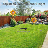 hogardeck Outdoor Wind Spinner, 61" Metal Sunflower Wind Spinner with Stake, 360° Rotating Windmill Yard Art, Kinetic Wind Sculptures for Home Lawn Backyard Patio Decor, Gifts for Garden Lovers