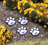 Wireless Set of 4 Solar Dog Paw Print Lights Garden Statue Lantern LED Path 3.75" Light Outdoor Animal Pet Lamp