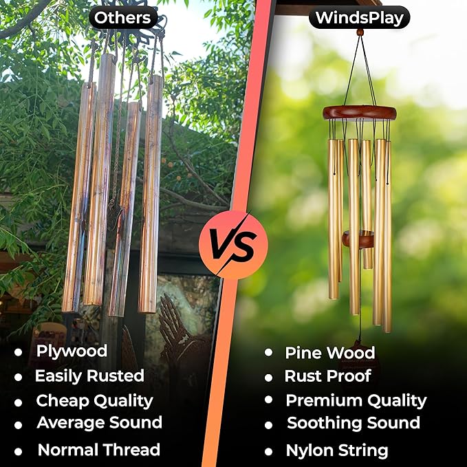Best Memorial Wind Chimes for Outside - 32.5" Sympathy Wind Chimes Memorial Gifts for Loss of Loved One - in Remembrance Gifts - Best Bereavement Gift Idea for Loss of Loved One - Unique Funeral Gift