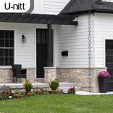 U-nitt Rain Chain Water Collection for Gutters Rainwater Catcher & Diverter, 8.5 FT Chains for Outside Garden, Black Diamond Link, Roof Downspout, Works with Heavy Rain, w/ Gutter Clip for Rainchains