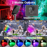 Solar Pond Lights,Super Bright RGB LED Underwater Spotlights Color Changing Submersible Pond Light IP68 Waterproof Fountain Lights for Fish Aquarium Tank Garden Yard Pool (4-in-1)