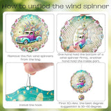 Hanging Wind Spinners Outdoor - 3D Metal Wind Spinner Truck Floral Stainless Steel Decor 12 Inch Kinetic Spinning Art Ornaments for Garden Patio Porch Indoor Home Birthday Gifts for Women Mom