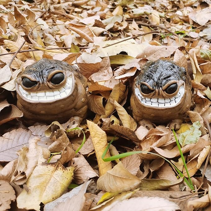 MOLMH Weird Ugly Funny Monster Frog Obese Toad Garden Accessories Quirky Outdoor Accents Decorative Statue Novelty Home Office Sculpture Unique Gift