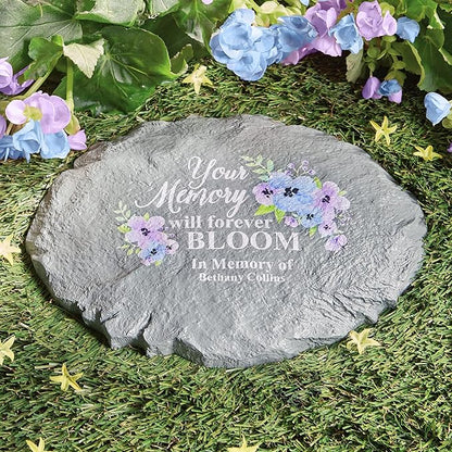 Let's Make Memories Personalized Sympathy Garden Stone - Memories Bloomed - Condolence & Memorial Gift - Customize with Message -11" Lx6 Wx3 D