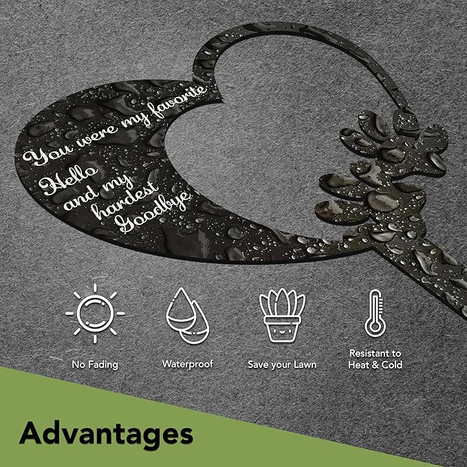 DIMARONGTON Pet Memorial Graves Markers, 9x12 Iron Dog and Cat Cemetery Headstones Decorations, Remembrance Plaque for Pet Loss Gift