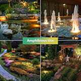 POPOSOAP Solar Pond Lights, 3-in-1 Warm White Underwater Pond Lights, IP68 Waterproof LED Landscape Spotlights for for Pond, Garden, Patio, Fountain, Pool, Waterfall Decoration(3 Head Lamp)-P63H