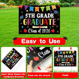 5th Grade Grad Yard Sign - Class of 2026 Fifth Grade Graduate Lawn Sign with Stake School Congrats Graduation Decors Colorful Waterproof Graduation Party Favors for Outdoor Garden Photo Booth Props