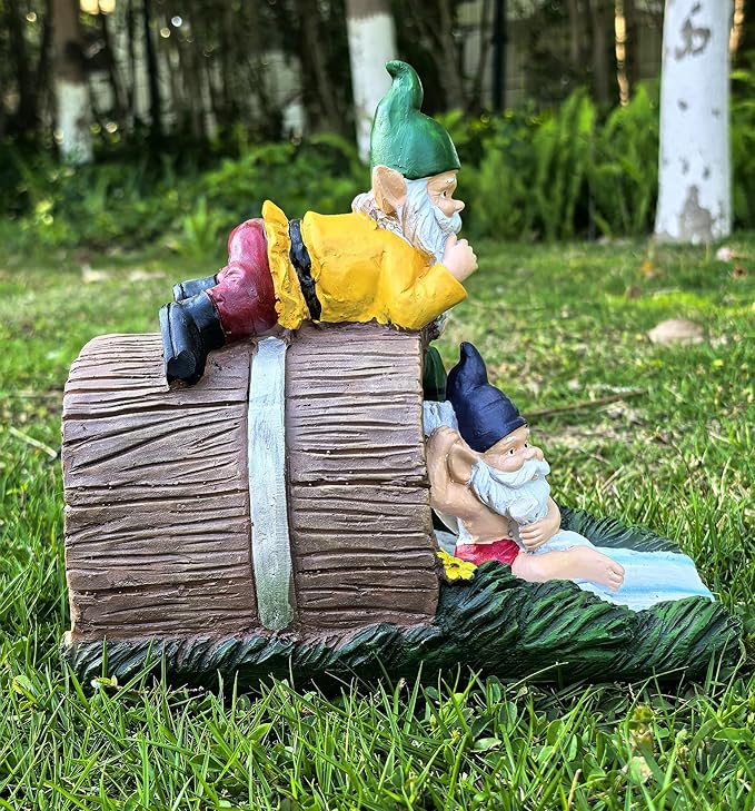 Decorative Gutter Downspout Extensions Statue,3" x 4" Downspout Extension Sculpture,Elf Decorative Rain Gutter Downspout Extension Figurine Decor Sculpture for Lawn Yard