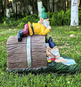 Decorative Gutter Downspout Extensions Statue,3" x 4" Downspout Extension Sculpture,Elf Decorative Rain Gutter Downspout Extension Figurine Decor Sculpture for Lawn Yard