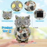 Garden Owl Statue Outdoor Decor with Solar Lights, Resin Owl Figurines for Patio Yard Porch Lawn Solar Owls Decorations Birthday Gift for Women Bird Lovers