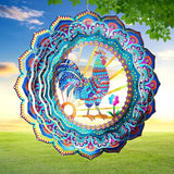 Aoedelyart Rooster Wind Spinner for Yard and Garden,12in Wind Spinners Outdoor Rooster Gifts,Chicken Gifts for Women Mother Grandma Wife Men Father,Garden Decor Metal Hanging Yard Art Wind Sculpture