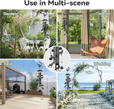 Wolf Wind Chimes for Outside, 32" Decorative Wind Chimes Wolf Gifts for Women, Memorial Windchimes Outdoors with S Hook for Patio Garden Decor, Birthday Gifts for Mom Grandma (Black)